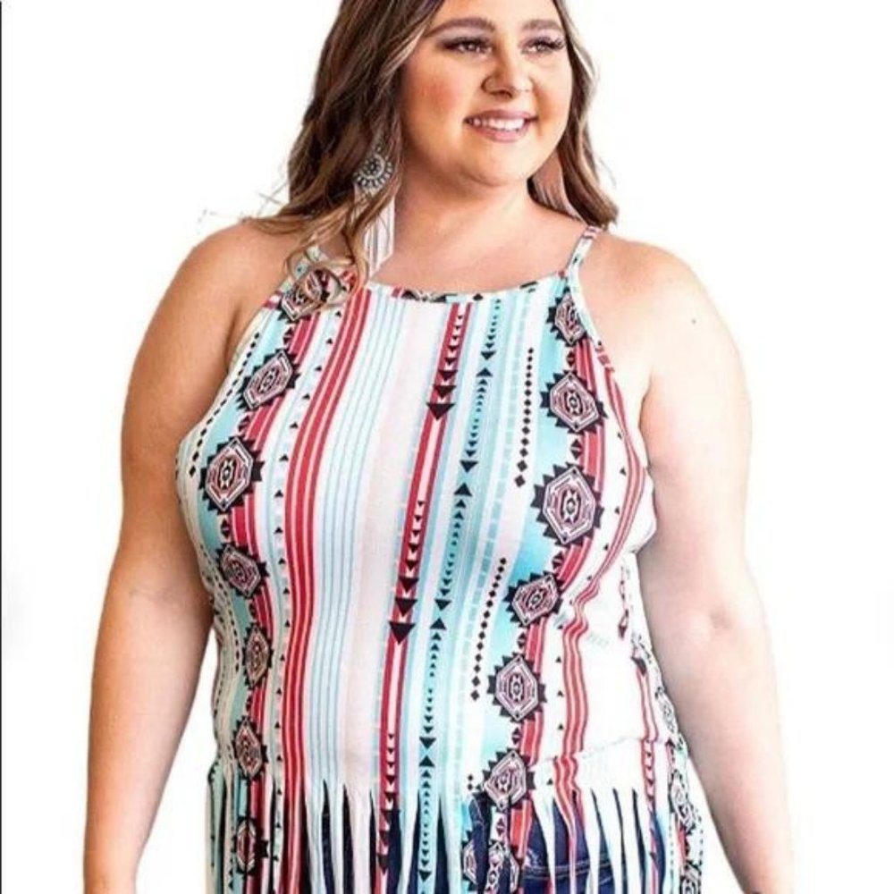 *CURVY* Aztec Print Tank